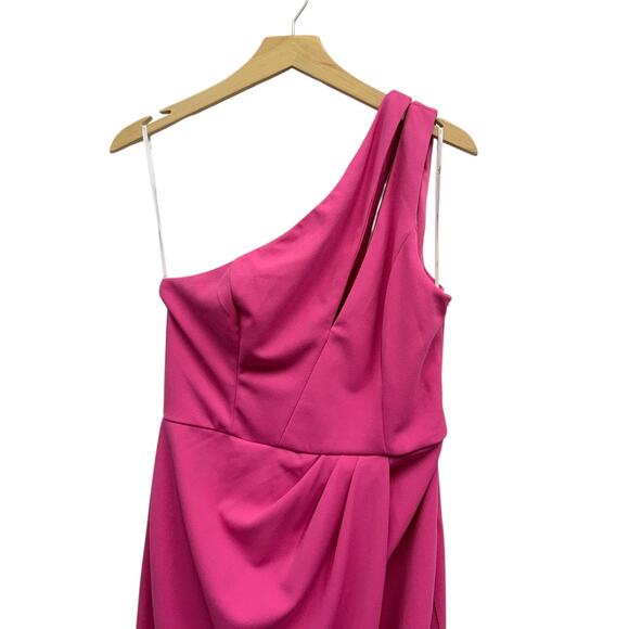 Lulus So Flirty Hot Pink One-Shoulder Cutout Asymmetrical Dress size L NWT - Picture 4 of 6